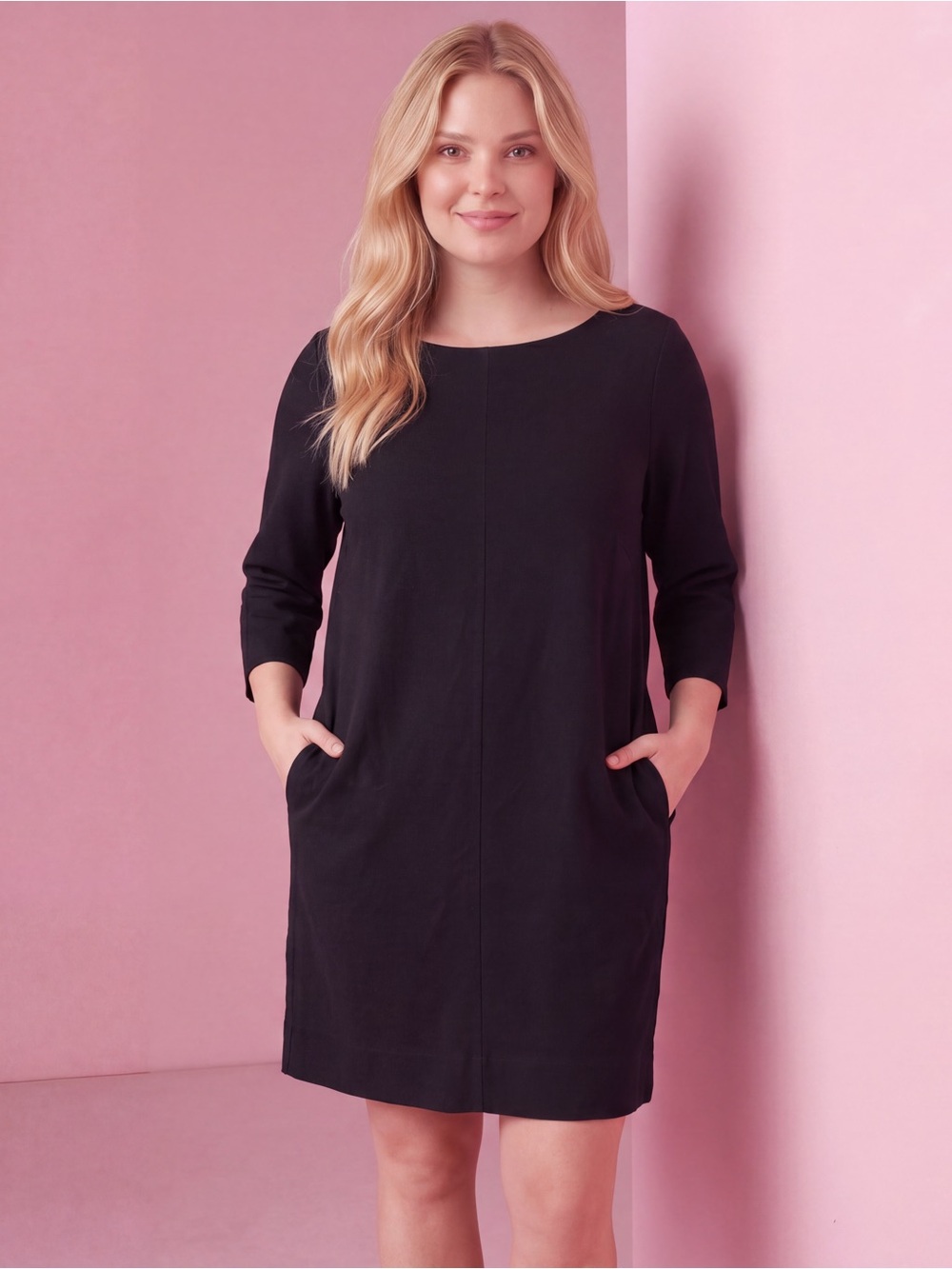 J. Jill Black Long Sleeve Shift Dress